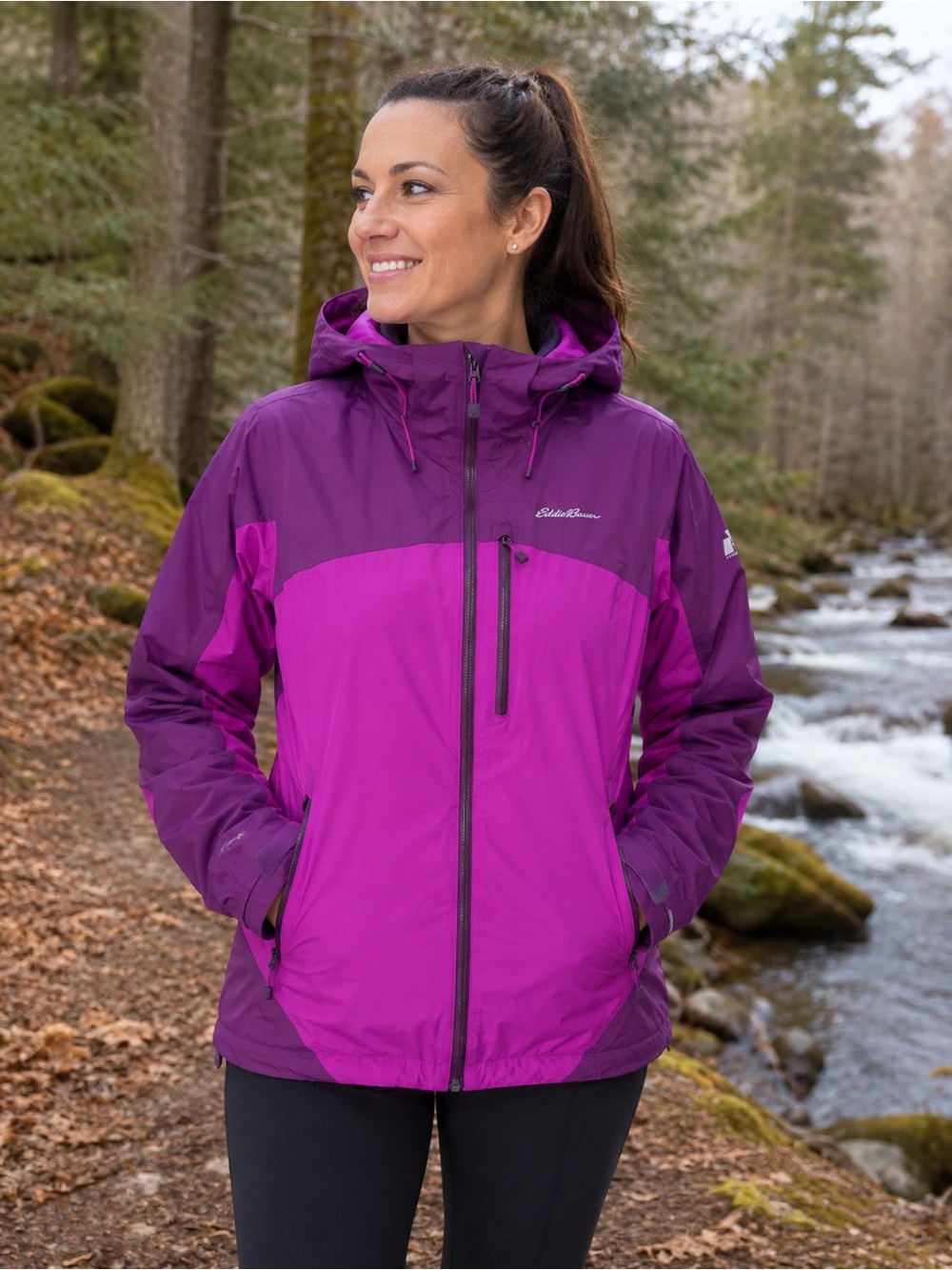 Eddie Bauer Women’s XL Purple Pink Hooded Outdoor Jacket